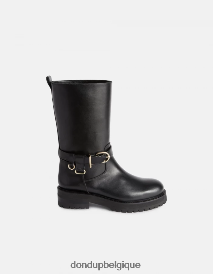 femmes chaussure DONDUP noir bottes motardes en cuir de veau nappa 8826D0454