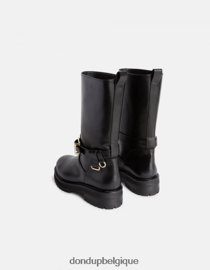 femmes chaussure DONDUP noir bottes motardes en cuir de veau nappa 8826D0454
