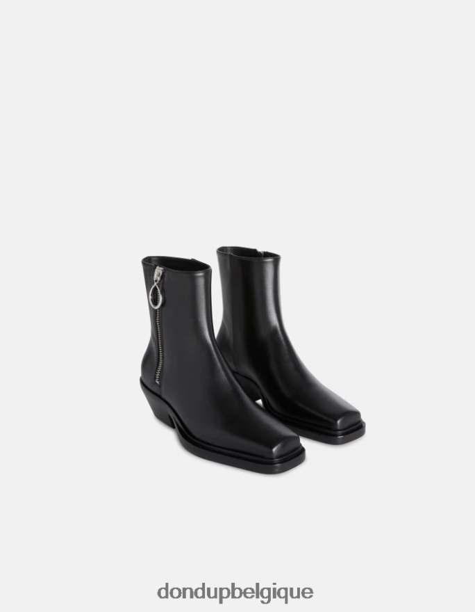 femmes chaussure DONDUP noir bottes western en cuir de veau nappa 8826D0462