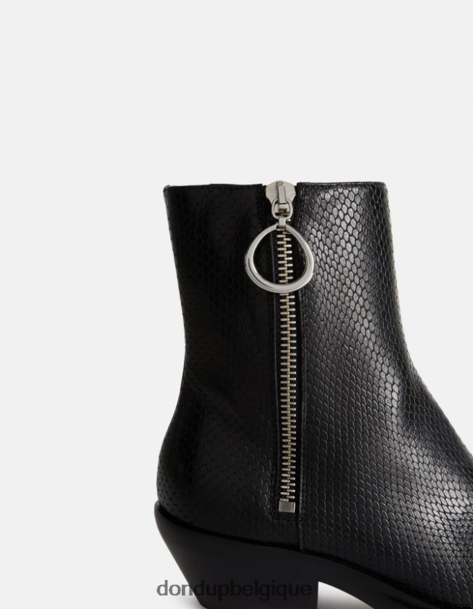 femmes chaussure DONDUP noir bottes western en cuir effet python 8826D0461