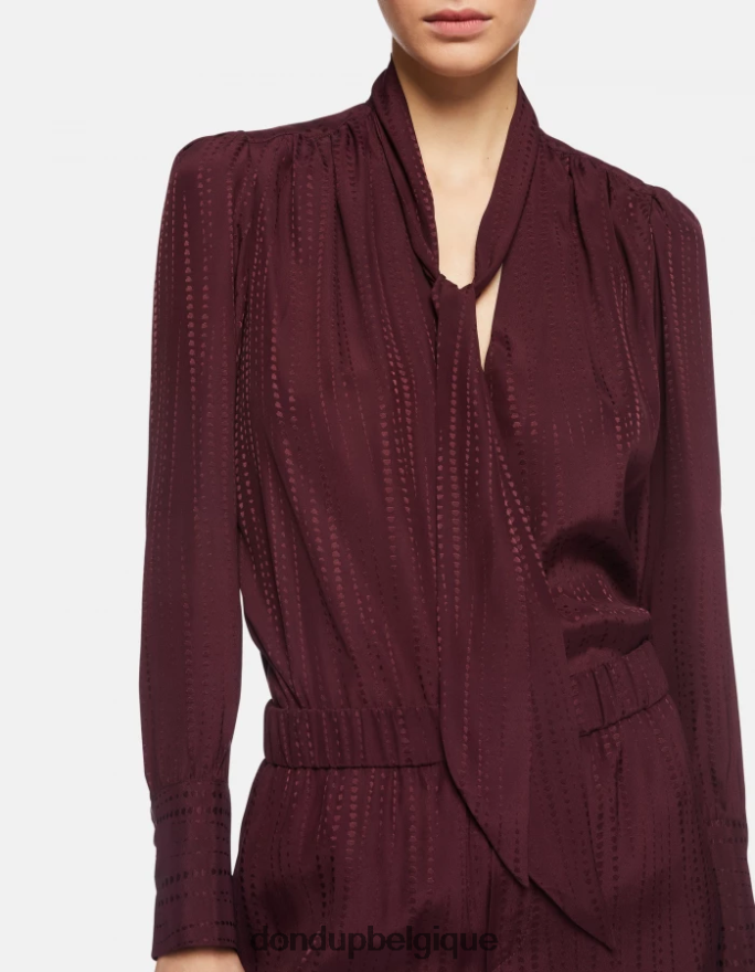 femmes vêtements DONDUP Prugna chemise coupe classique en soie mélangée 8826D0269