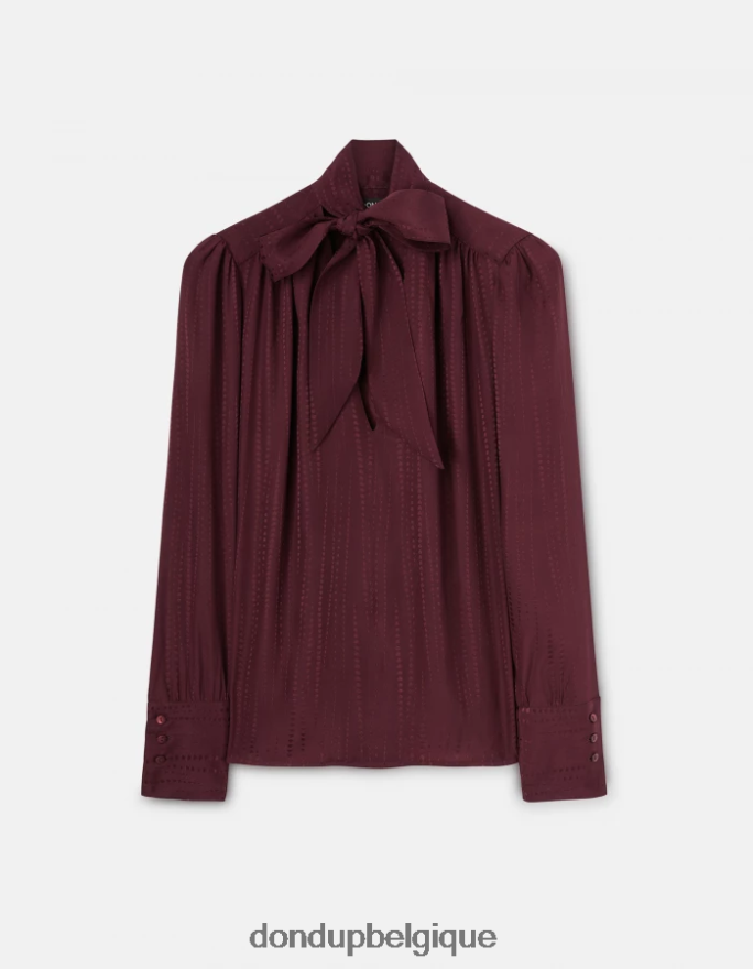 femmes vêtements DONDUP Prugna chemise coupe classique en soie mélangée 8826D0269