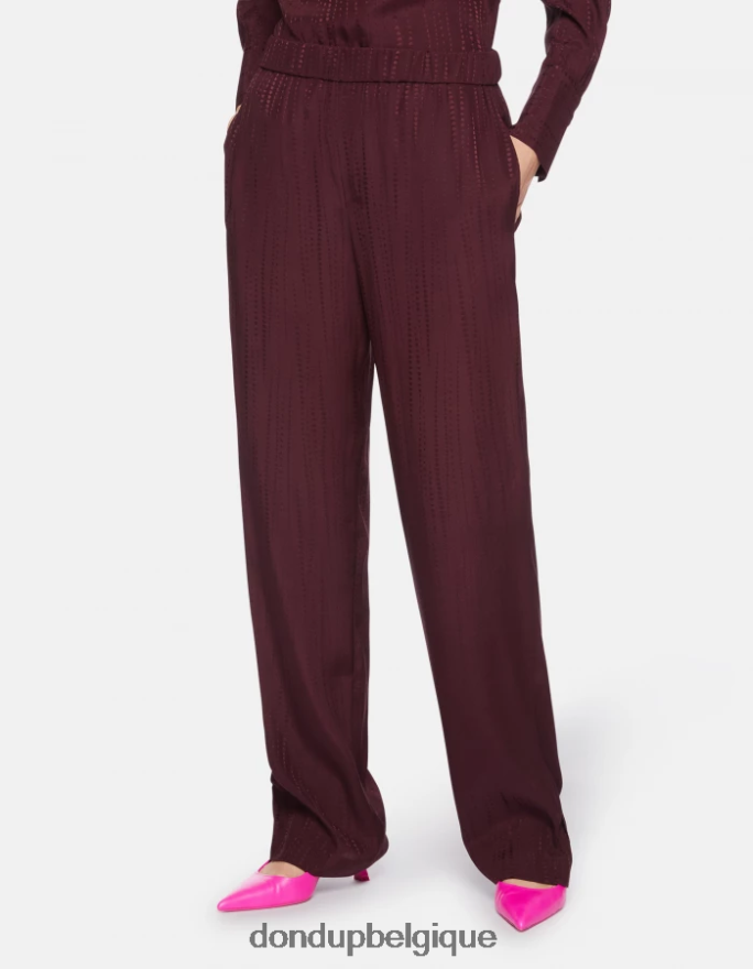 femmes vêtements DONDUP Prugna pantalon en soie mélangée style pyjama Grace 8826D0211