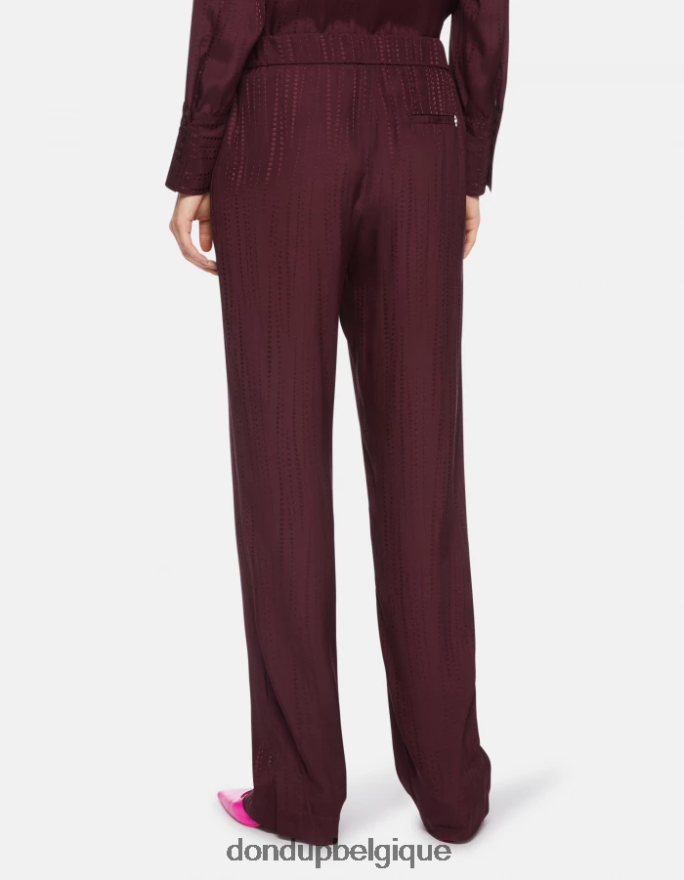 femmes vêtements DONDUP Prugna pantalon en soie mélangée style pyjama Grace 8826D0211