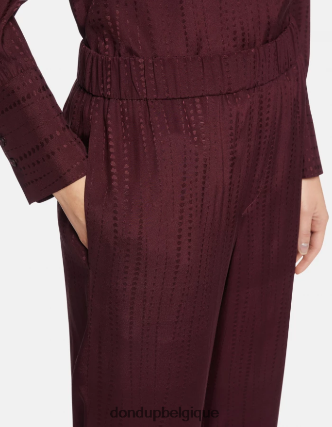 femmes vêtements DONDUP Prugna pantalon en soie mélangée style pyjama Grace 8826D0211