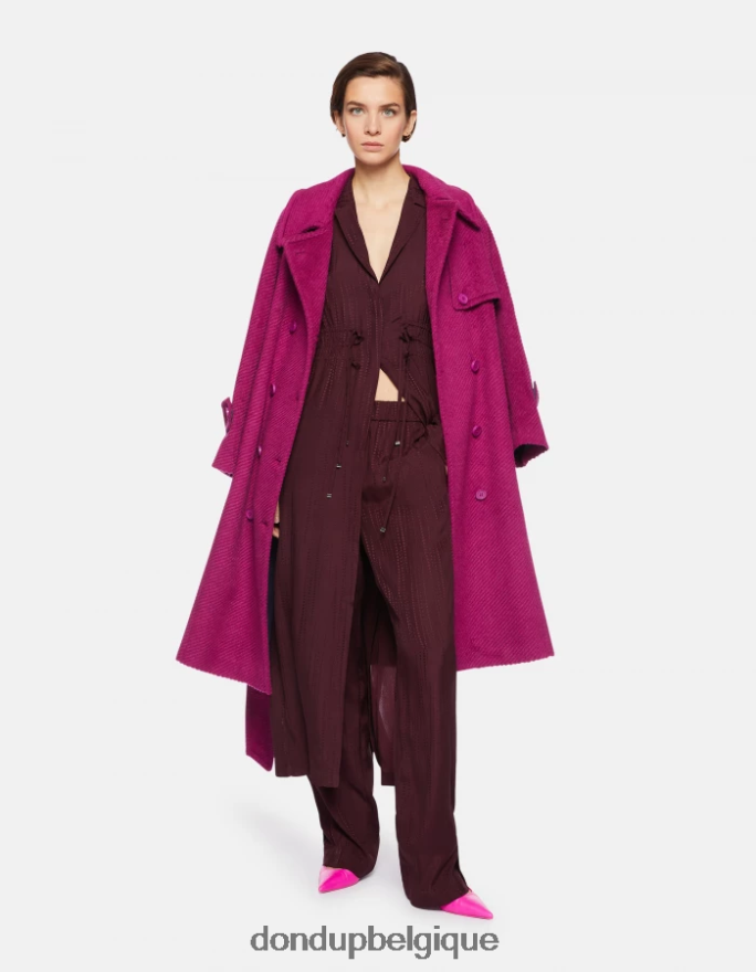 femmes vêtements DONDUP Prugna pantalon en soie mélangée style pyjama Grace 8826D0211