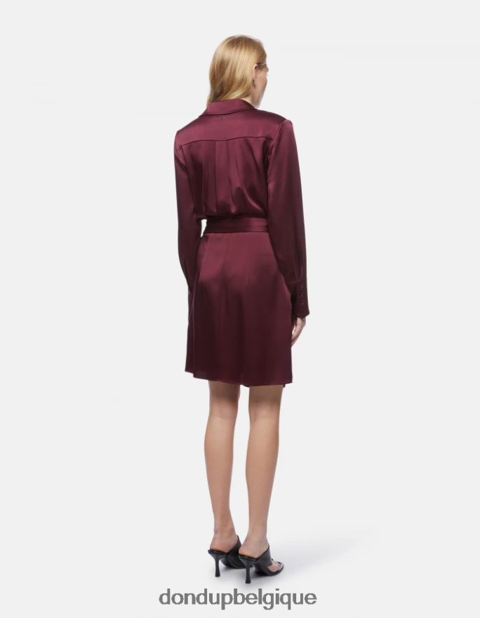 femmes vêtements DONDUP Prugna robe courte en satin 8826D0280