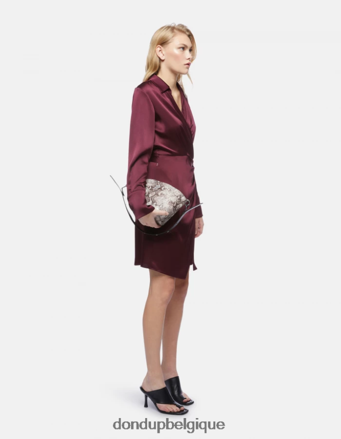 femmes vêtements DONDUP Prugna robe courte en satin 8826D0280
