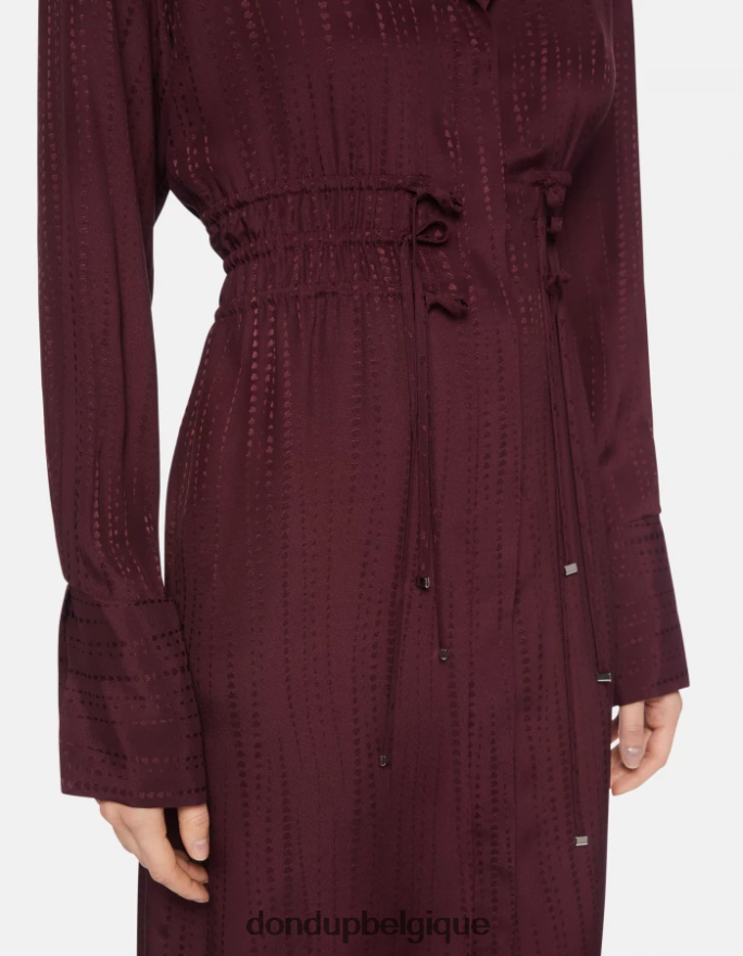 femmes vêtements DONDUP Prugna robe longue en soie mélangée 8826D0281