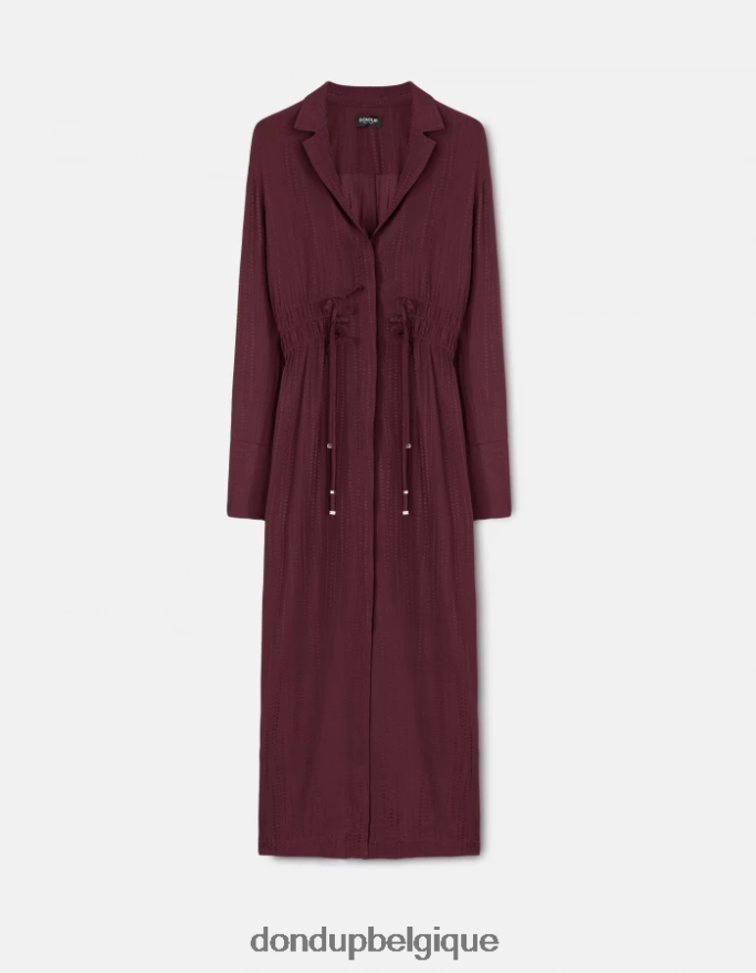femmes vêtements DONDUP Prugna robe longue en soie mélangée 8826D0281