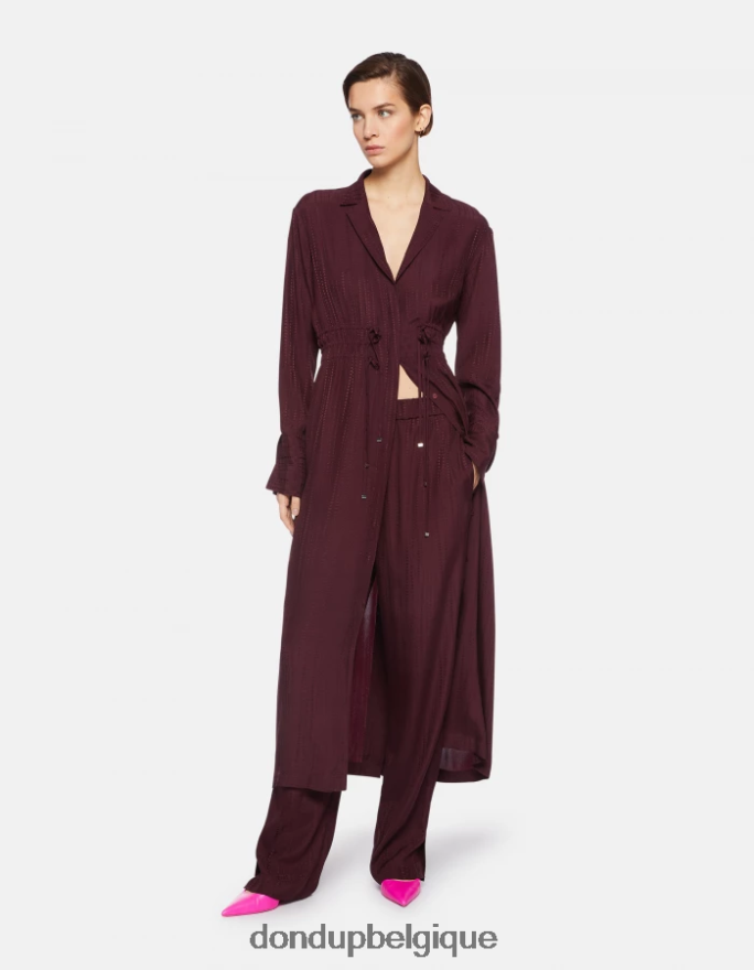 femmes vêtements DONDUP Prugna robe longue en soie mélangée 8826D0281