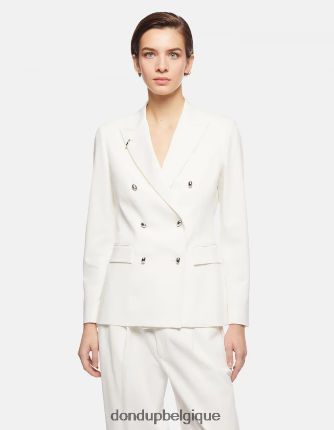 femmes vêtements DONDUP albâtre blazer en coton à double boutonnage 8826D0369