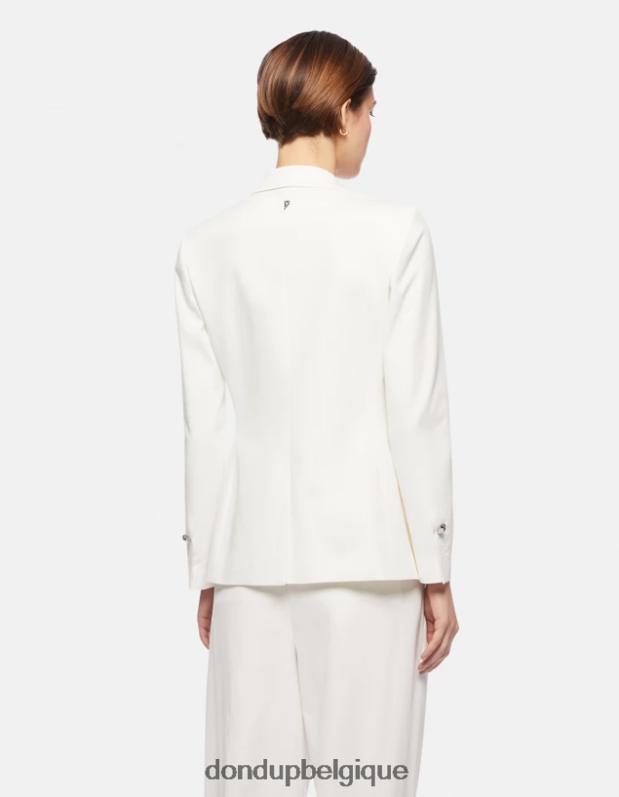 femmes vêtements DONDUP albâtre blazer en coton à double boutonnage 8826D0369