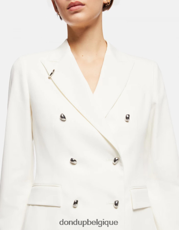femmes vêtements DONDUP albâtre blazer en coton à double boutonnage 8826D0369