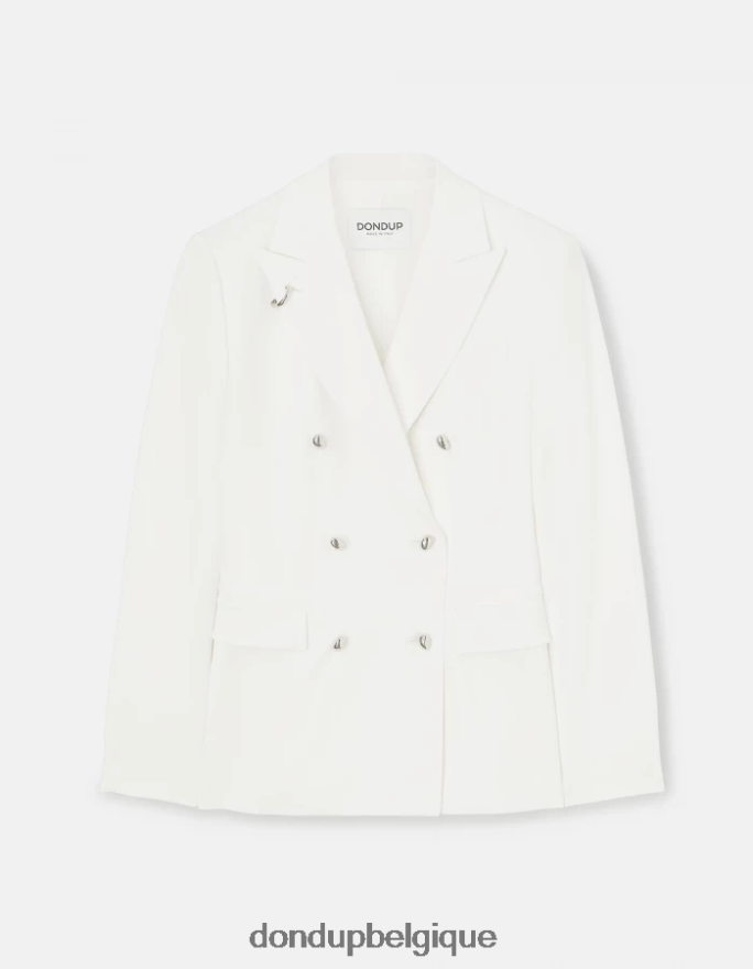 femmes vêtements DONDUP albâtre blazer en coton à double boutonnage 8826D0369
