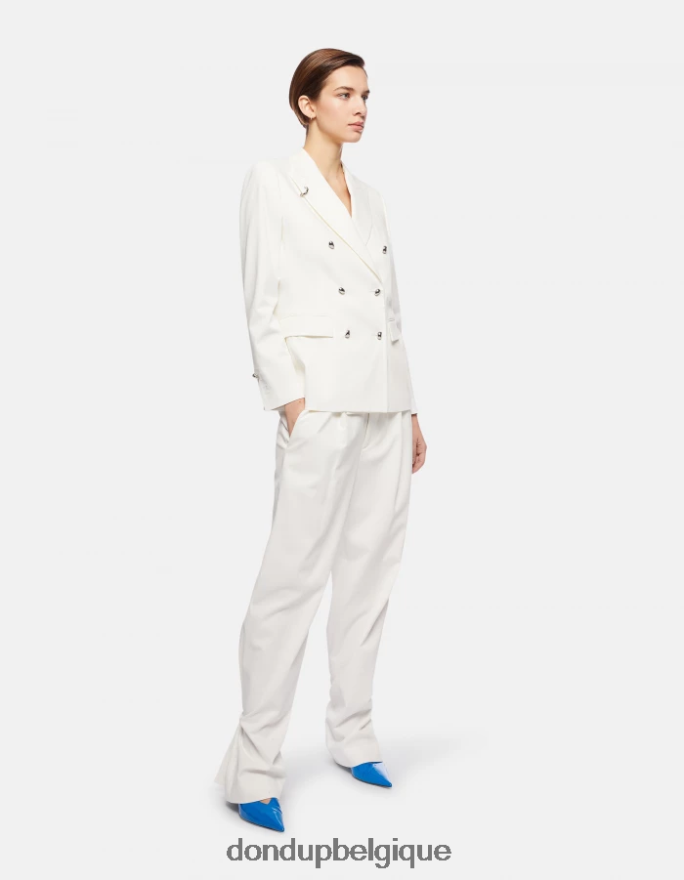 femmes vêtements DONDUP albâtre blazer en coton à double boutonnage 8826D0369