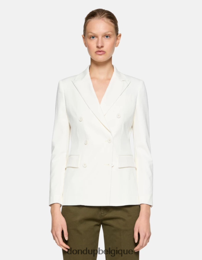 femmes vêtements DONDUP albâtre blazer en coton à double boutonnage 8826D0372