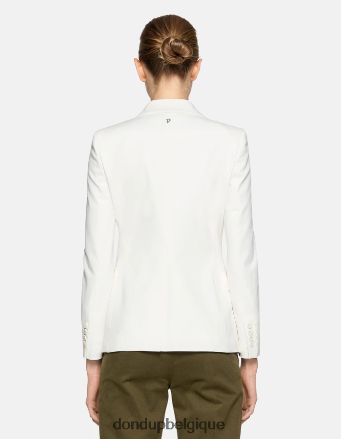 femmes vêtements DONDUP albâtre blazer en coton à double boutonnage 8826D0372