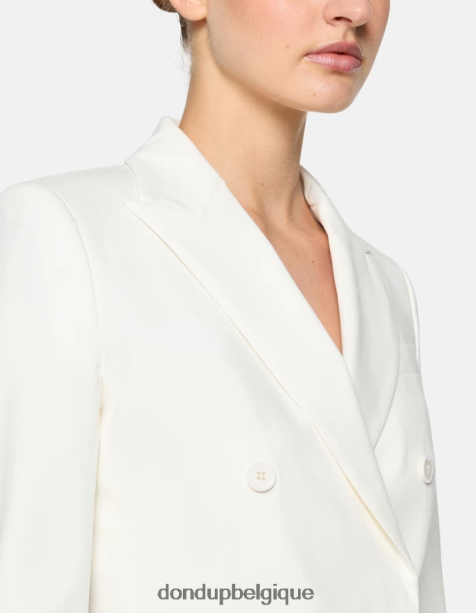 femmes vêtements DONDUP albâtre blazer en coton à double boutonnage 8826D0372