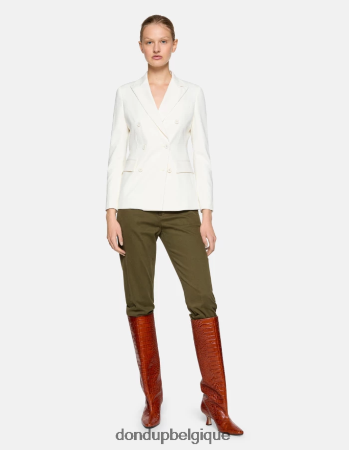 femmes vêtements DONDUP albâtre blazer en coton à double boutonnage 8826D0372