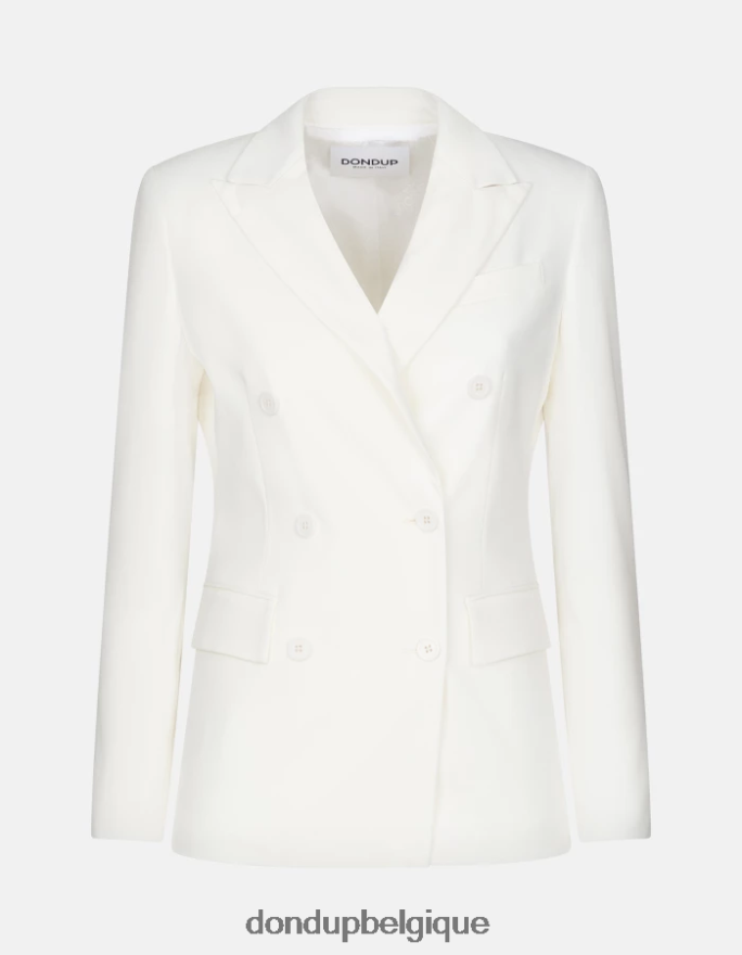 femmes vêtements DONDUP albâtre blazer en coton à double boutonnage 8826D0372