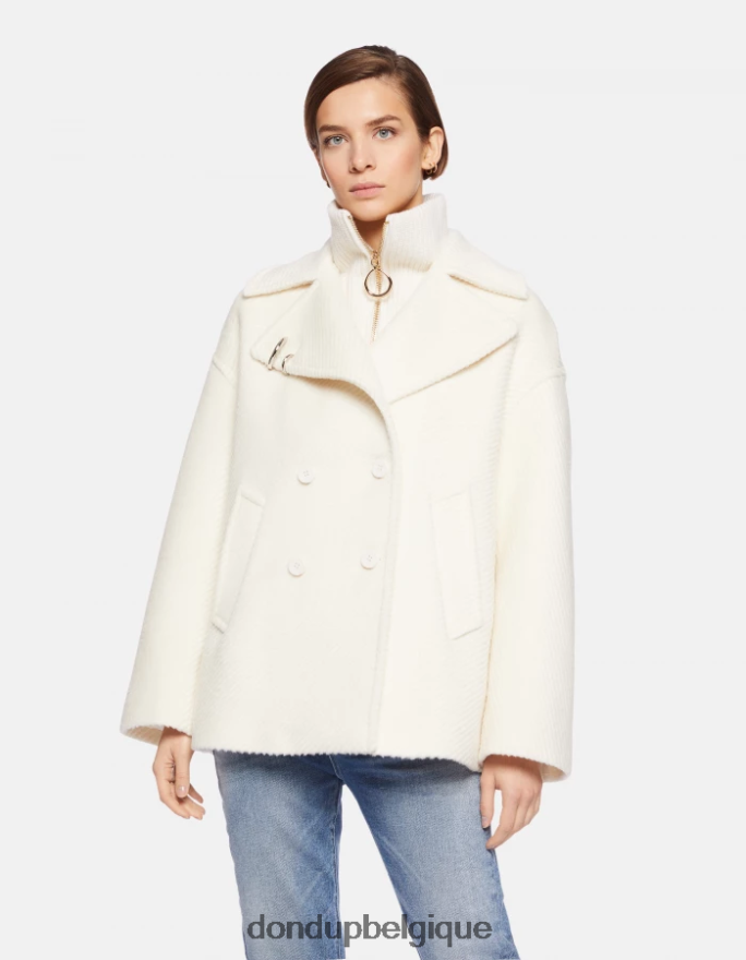 femmes vêtements DONDUP albâtre caban en tissu à double boutonnage 8826D0341