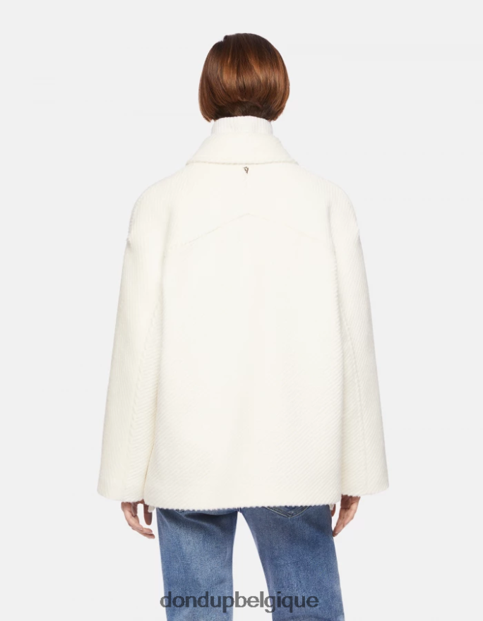 femmes vêtements DONDUP albâtre caban en tissu à double boutonnage 8826D0341