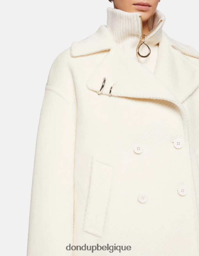 femmes vêtements DONDUP albâtre caban en tissu à double boutonnage 8826D0341