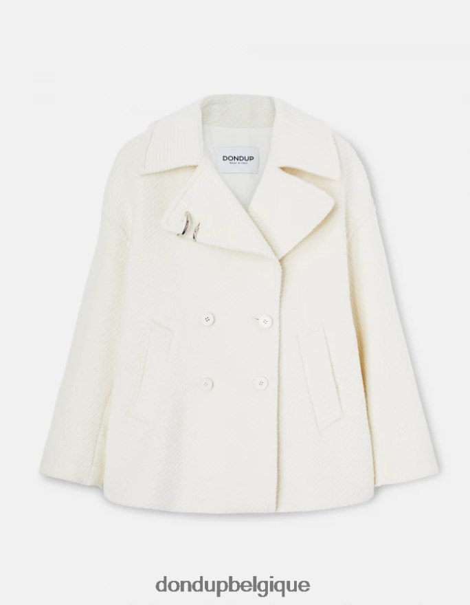 femmes vêtements DONDUP albâtre caban en tissu à double boutonnage 8826D0341