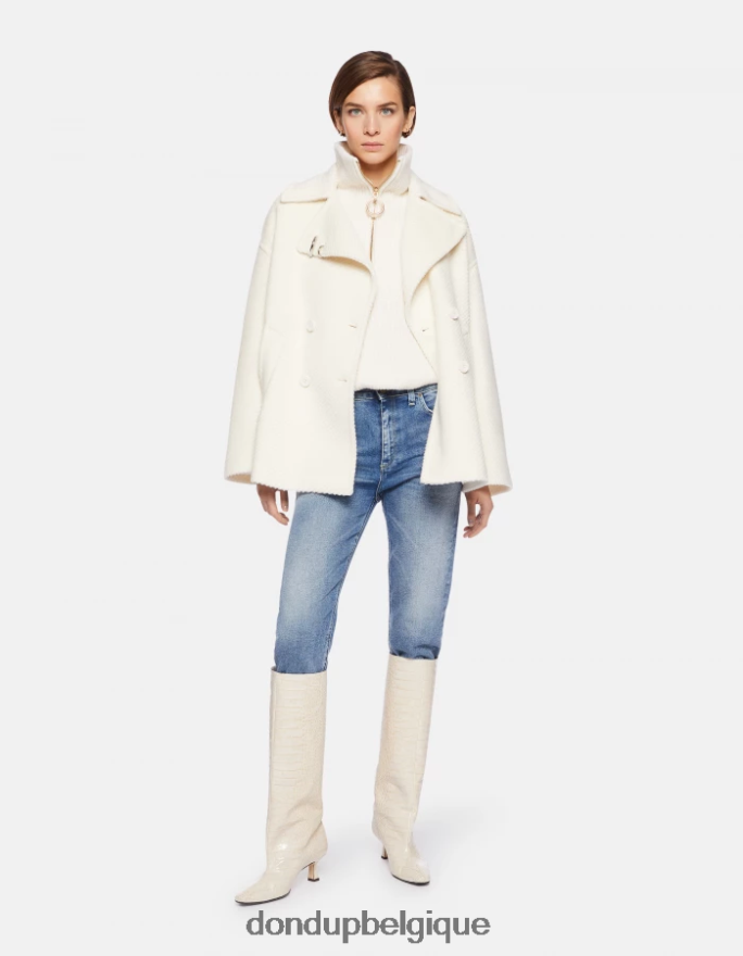 femmes vêtements DONDUP albâtre caban en tissu à double boutonnage 8826D0341
