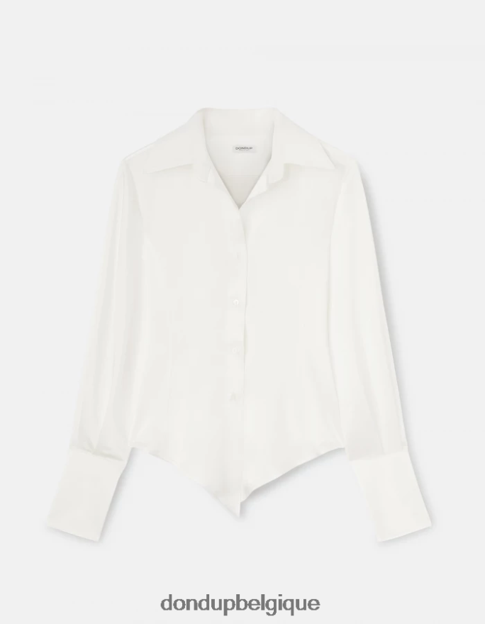 femmes vêtements DONDUP albâtre chemise slim en satin 8826D0254
