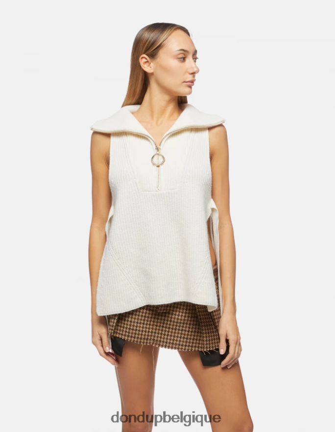 femmes vêtements DONDUP albâtre gilet en laine coupe classique 8826D0311