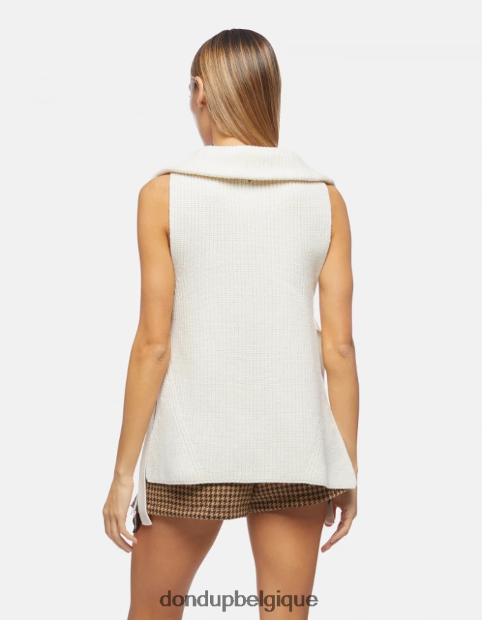 femmes vêtements DONDUP albâtre gilet en laine coupe classique 8826D0311