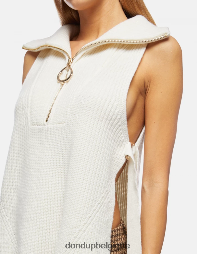 femmes vêtements DONDUP albâtre gilet en laine coupe classique 8826D0311