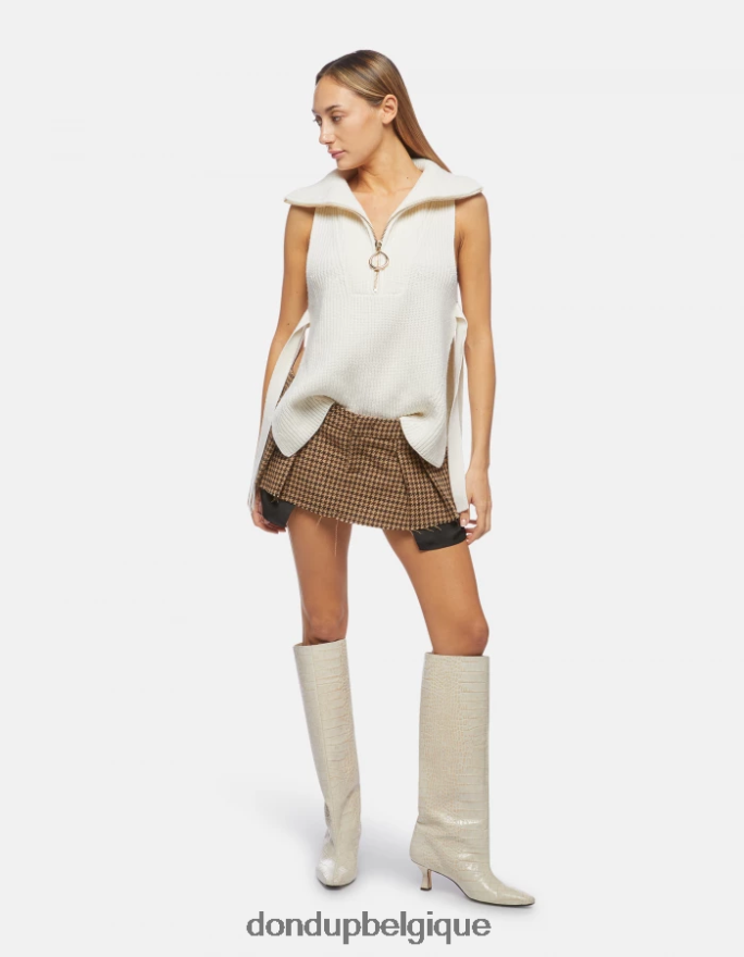 femmes vêtements DONDUP albâtre gilet en laine coupe classique 8826D0311