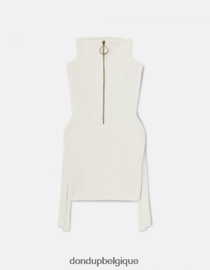femmes vêtements DONDUP albâtre gilet en laine coupe classique 8826D0311
