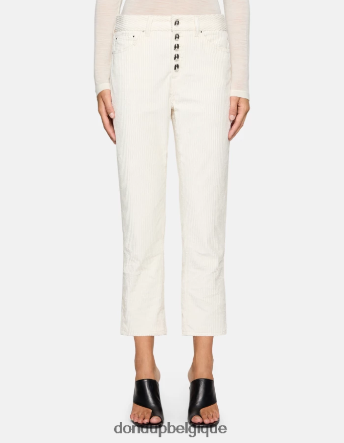 femmes vêtements DONDUP albâtre koons pantalon ample en velours 8826D0107
