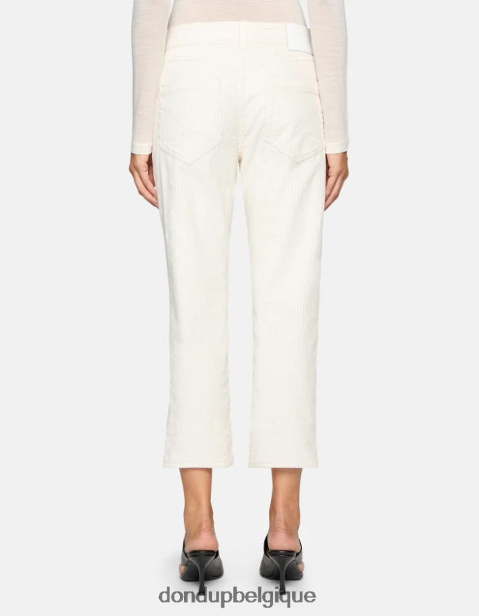 femmes vêtements DONDUP albâtre koons pantalon ample en velours 8826D0107