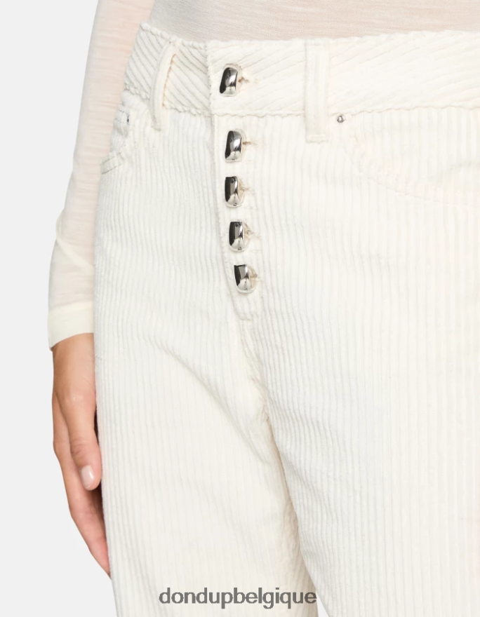 femmes vêtements DONDUP albâtre koons pantalon ample en velours 8826D0107