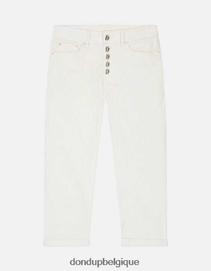 femmes vêtements DONDUP albâtre koons pantalon ample en velours 8826D0107