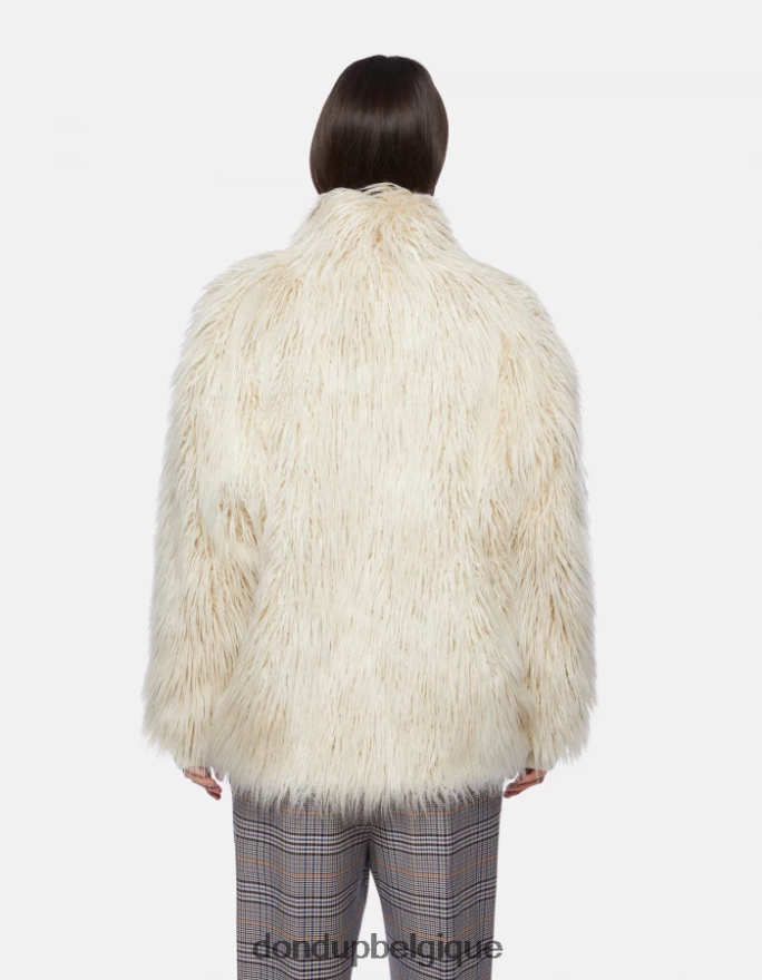 femmes vêtements DONDUP albâtre manteau ample en éco-fourrure mongole 8826D0359
