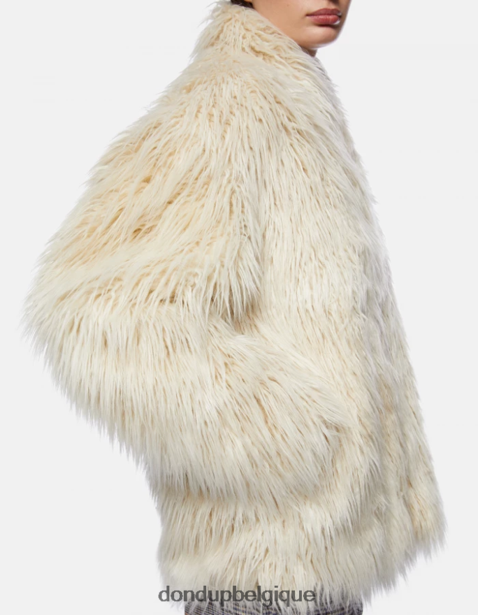 femmes vêtements DONDUP albâtre manteau ample en éco-fourrure mongole 8826D0359