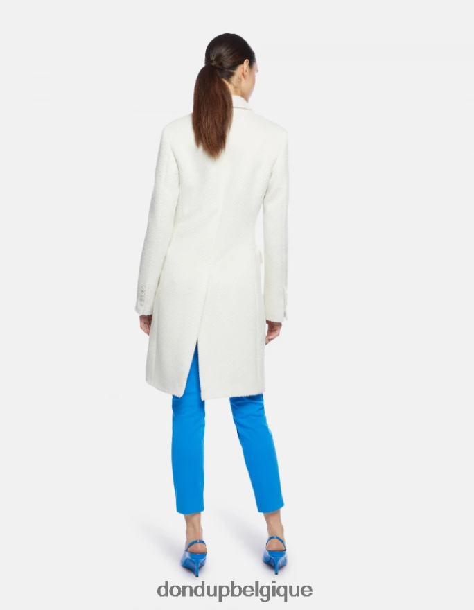 femmes vêtements DONDUP albâtre manteau en tissu à simple boutonnage 8826D0356