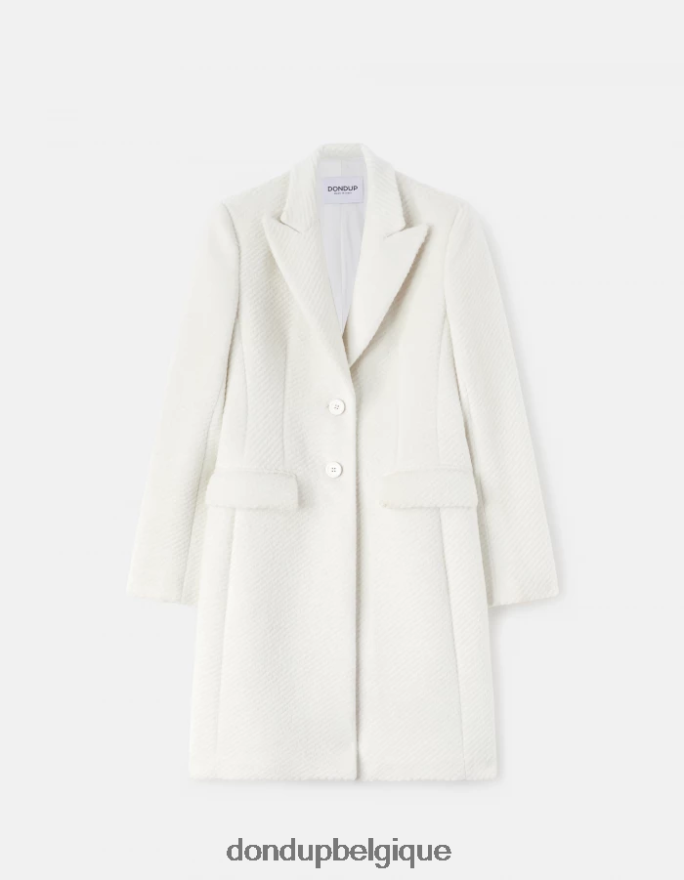 femmes vêtements DONDUP albâtre manteau en tissu à simple boutonnage 8826D0356