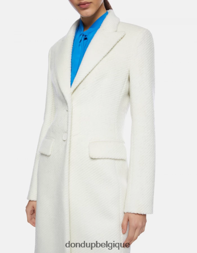 femmes vêtements DONDUP albâtre manteau en tissu à simple boutonnage 8826D0356