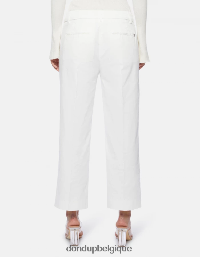 femmes vêtements DONDUP albâtre meli pantalon ample raccourci en satin 8826D0224
