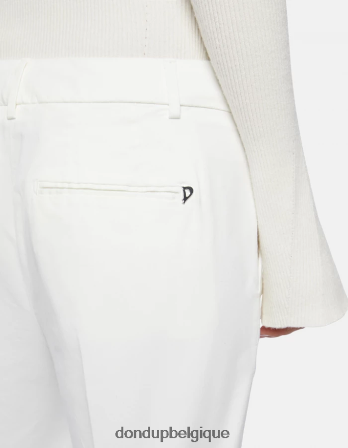 femmes vêtements DONDUP albâtre meli pantalon ample raccourci en satin 8826D0224