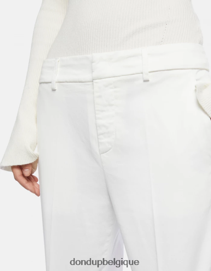 femmes vêtements DONDUP albâtre meli pantalon ample raccourci en satin 8826D0224