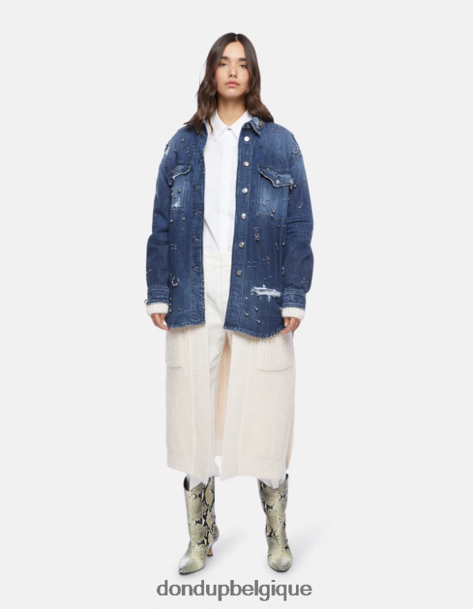 femmes vêtements DONDUP albâtre meli pantalon ample raccourci en satin 8826D0224