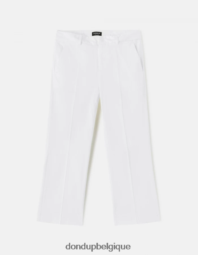 femmes vêtements DONDUP albâtre meli pantalon ample raccourci en satin 8826D0224